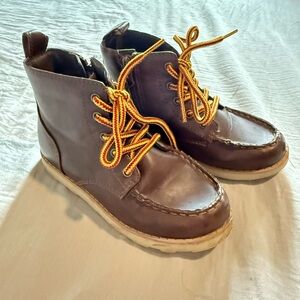 Cat & Jack Brown Boots with Yellow Laces